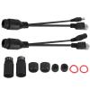 12V Passive POE Adapter Cable Splitter Injector, Waterproof Black - Power & Data Over Ethernet, Extend Network Devices Like IP Cameras & Access Points (Black) view 1