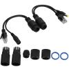 12V Passive POE Adapter Cable Splitter Injector, Waterproof Black - Power & Data Over Ethernet, Extend Network Devices Like IP Cameras & Access Points (Black) view 3