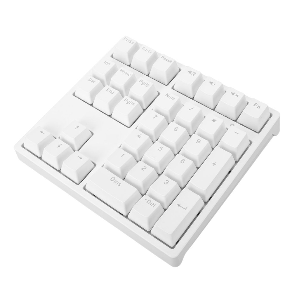 Dpofirs Mechanical Number Pad with RGB Backlit, 34 Keys Wired USB Keypad, Rechargeable Ergonomic Numeric Keypad for Laptop PC (White)