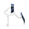 ADBWEKKF White Dual Monitor Pneumatic Sit-Stand Desk Stand for 2 Screens up to 32 Inches view 1