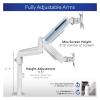 ADBWEKKF White Dual Monitor Pneumatic Sit-Stand Desk Stand for 2 Screens up to 32 Inches view 4