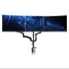 ADBWEKKF Black triple stand, 2 pneumatic arms, 1 fixed screen, 3 screens, up to 32 inches view 1