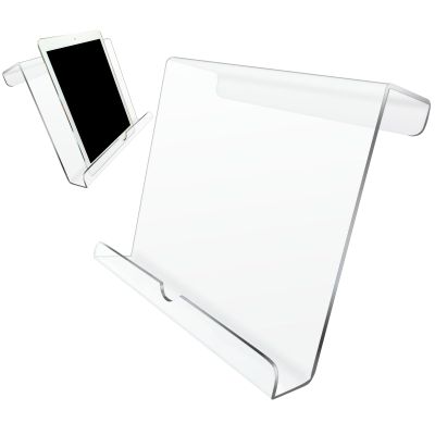 Acrylic Book Stand - 16x18x6.3cm Exercise Equipment Tablet Holder, Heavy Duty Acrylic Book Stand, Adjustable Clamp Mount Compatible| Reading Rack Bracket for Home Gym Fitness Workout Study Office