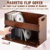 CroBlissful 2-Tier Wooden CD Storage Box Holder Shelf Tape Display Racks with Carrying Handles, Organizer Shelf for Movie Cases, DVDs, Can Store up to 72 Pcs CDs(Classic,Brown) view 3