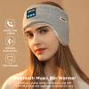 Bluetooth Headband Headphones Double-Layer Ear Warmer for Men Women Winter Cold Weather Wireless Music Fleece Lined Ear Muffs Outdoor Sports Running Cycling (Gray) view 2