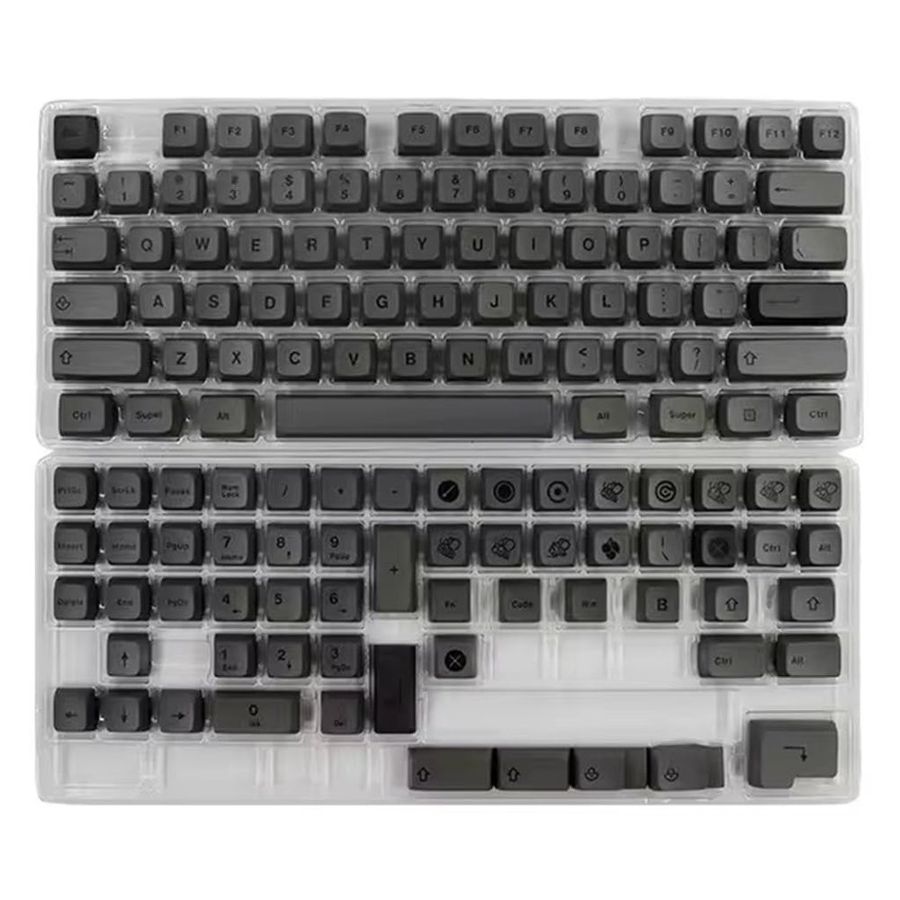 133Key Gray Mist XDA Profile Keycaps PBT Dye Sublimation Keycap for Mechanical Keyboards Game Keycaps Switches