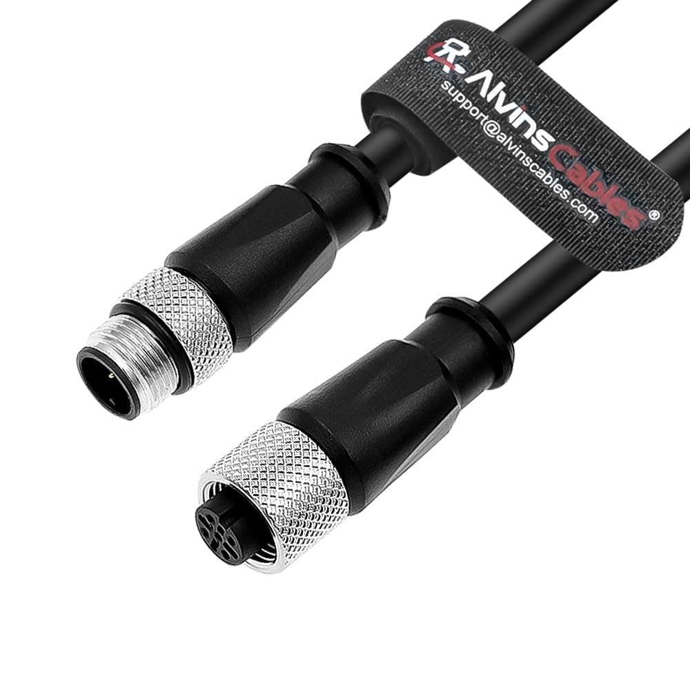 Alvin's Cables M12 A-Code 3 Pin Male to 3 Pin Female Sensor Actuator Cable for Industrial Sensors, Actuators, I/O Modules, High Flex 8m| 26.2ft