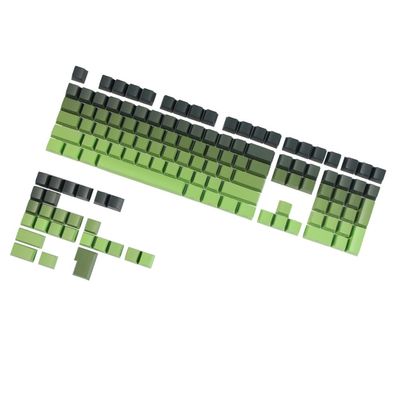 133 Key Double Shot PBT Keycaps Shine Through Gradients Green Keycap Set