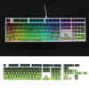 133 Key Double Shot PBT Keycaps Shine Through Gradients Green Keycap Set view 3