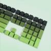 133 Key Double Shot PBT Keycaps Shine Through Gradients Green Keycap Set view 4