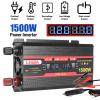 1500 Watt Power Inverter with LED Display,Dual AC Outlets,USB Port, 12V DC to 110V AC Converter Car Power Inverter for Vehicles, Car, RV, Truck, Off Grid Solar System, Outdoor Camping (Red and Black) view 2