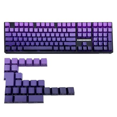 134Pcs Purplee Gradients Keycaps Original Height Side Print Backlit Dye-Sub Keycap for 60