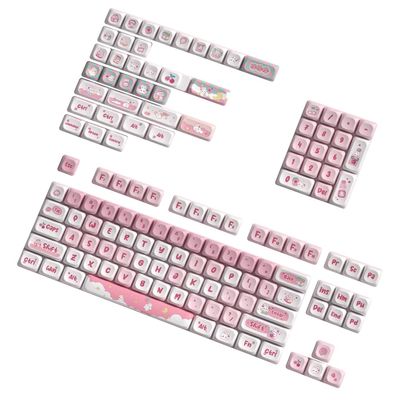 138PCS Keycaps for Mechanical Keyboard Switches Cartoon Rabbit PBT Keycaps DIY Keycaps for 61/84/87/104 Switches Keycap