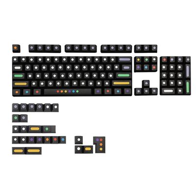 129Keys / Set Cherry Profile Custom Black Dots Iso Keys Keycaps PBT Dye Sublimation Keycaps for MX Switches iso for Key