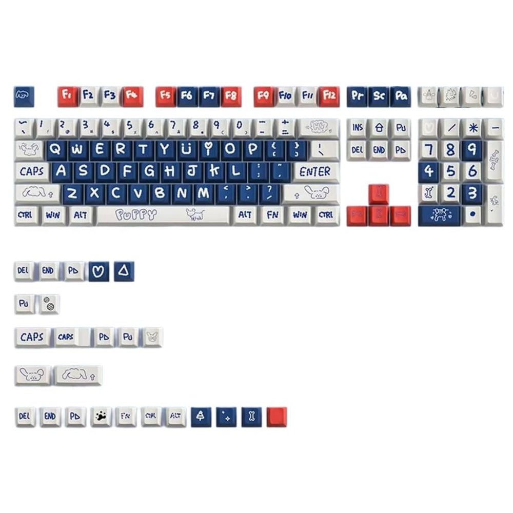 133 Key PBT Keycap Original Profile Key Complete Set of Puppy Dye Sublimation for Mechanical Keyboards