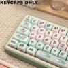 1Set PBT Keycaps, MOA Profile Milk Green Pig Cartoon Keycaps Dye Sublimation for Mechanical Keyboards view 4