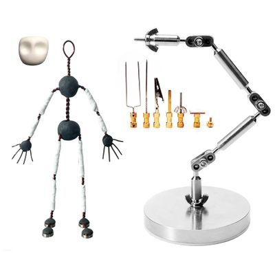 AISINILALAO 6 Connectors Stop Motion Armature Kits, Included Stop Motion Animation Winder Rig & Armature Kit for Claymation, Photography, Animators,11cm