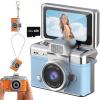 2026 New Mini Digital Camera with 1.47 in LCD Screen 1080P, Mini Keychain Retro Camera with 64GB Card - Flip Screen, Built-in Flash, Strap and Keychain - Ideal for Travel, Study, and Concerts (Blue) view 1