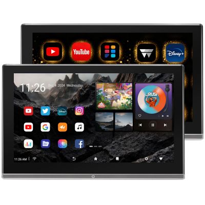 11.6inch Android 14 Car Headrest Monitor for Backseat Entertainment, FHD IPS Touchscreen with 4K Playback, Support Phone Wireless Mirroring, HDMI in/Out, SD,WiFi, Bluetooth, USB (2+32G) 2-pcs