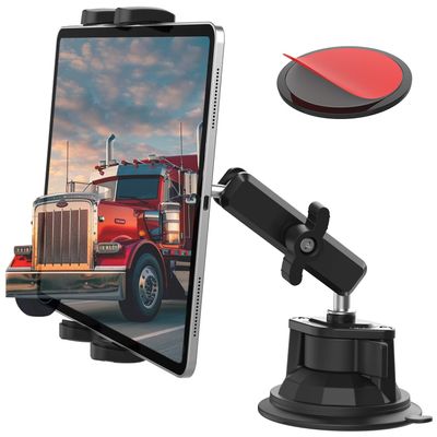 CANHET Heavy Duty Car Tablet Mount for Truck & SUV, Strong Suction Cup Dashboard/Windshield Holder with Anti-Shake Metal Arm, Fit for iPad Pro/Air/Mini, Galaxy Tabs, Fire 4.7-13" Devices