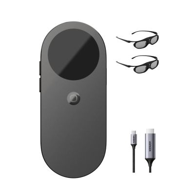INAIR 3D Kit for Projector, INAIR Pod Portable Spatial Station +3D Glasses +HDMI to Type- C Cable, AI-Powered 3D Converter, Portable Immersive Cinema for DLP-Link 3D Projectors