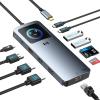 Laptop Docking Station Dual Monitor 12-in-1 USB C Docking Station with Smart LCD Display, 2 HDMI Ports+100W PD+10Gbps USB-C/A+2.5G Ethernet+SD/TF,Docking Station for Dell/HP/Lenovo Laptop view 1