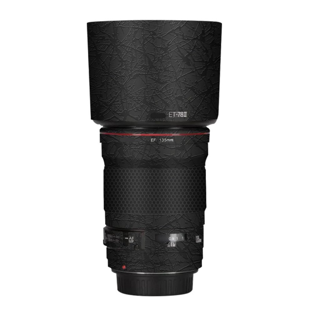 EF 135 2 Camera Lens Skin Anti-Scratch Sticker for Canon EF 135mm F2 Coat Vinyl Protective Film Decals(Splash Ultra Black)