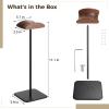 Vestamore Heavy-Duty Headphone Stand With Walnut Wood Top, Metal Base, Universal Compatibility, Sleek Design For Home & Office view 3