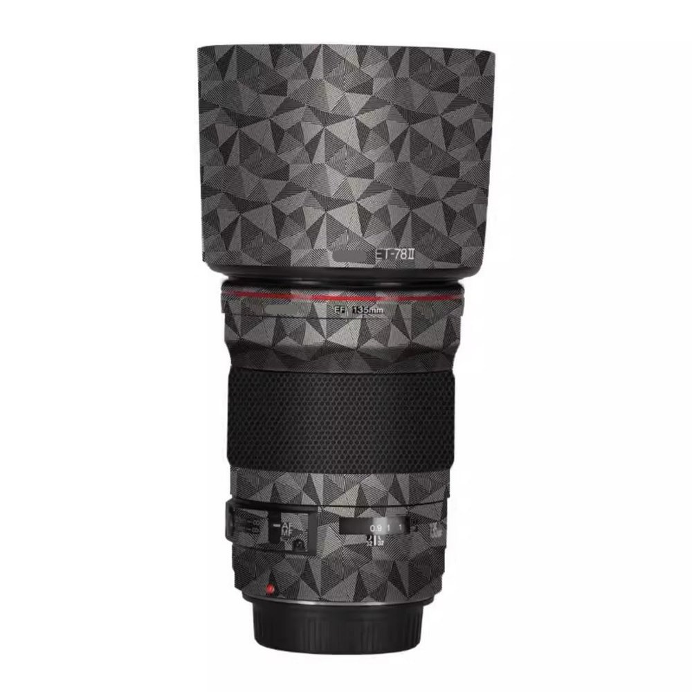 EF 135 2 Camera Lens Skin Anti-Scratch Sticker for Canon EF 135mm F2 Coat Vinyl Protective Film Decals(Triangle Titanium)
