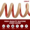 4FT Floor Cord Cover,Brown Cable Protector,Self Adhesive Hide Extension Cords,Prevent Cable Trips for Offices, Gyms,Cavity: 0.39"(W) x 0.27"(H) view 3