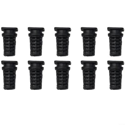 10-Pack Cable Gland Strain Relief Bushings, 3.5/4/5mm Inner Dia Rubber Cord Sleeves for Angle Grinder, Electric Drill & Power Tool Cable Protection(5mm-black)