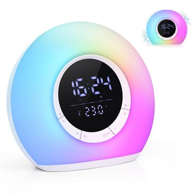 Vestamore Wake-Up Light Alarm Clock With Speaker, Kids Sleep Trainer, Rgb Light, Children'S Training Clock With Dimmable Display And Adjustable Brightness