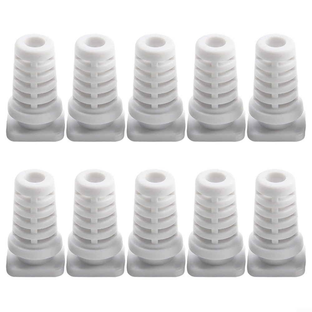 10-Pack Cable Gland Strain Relief Bushings, 3.5/4/5mm Inner Dia Rubber Cord Sleeves for Angle Grinder, Electric Drill & Power Tool Cable Protection(4mm-white)