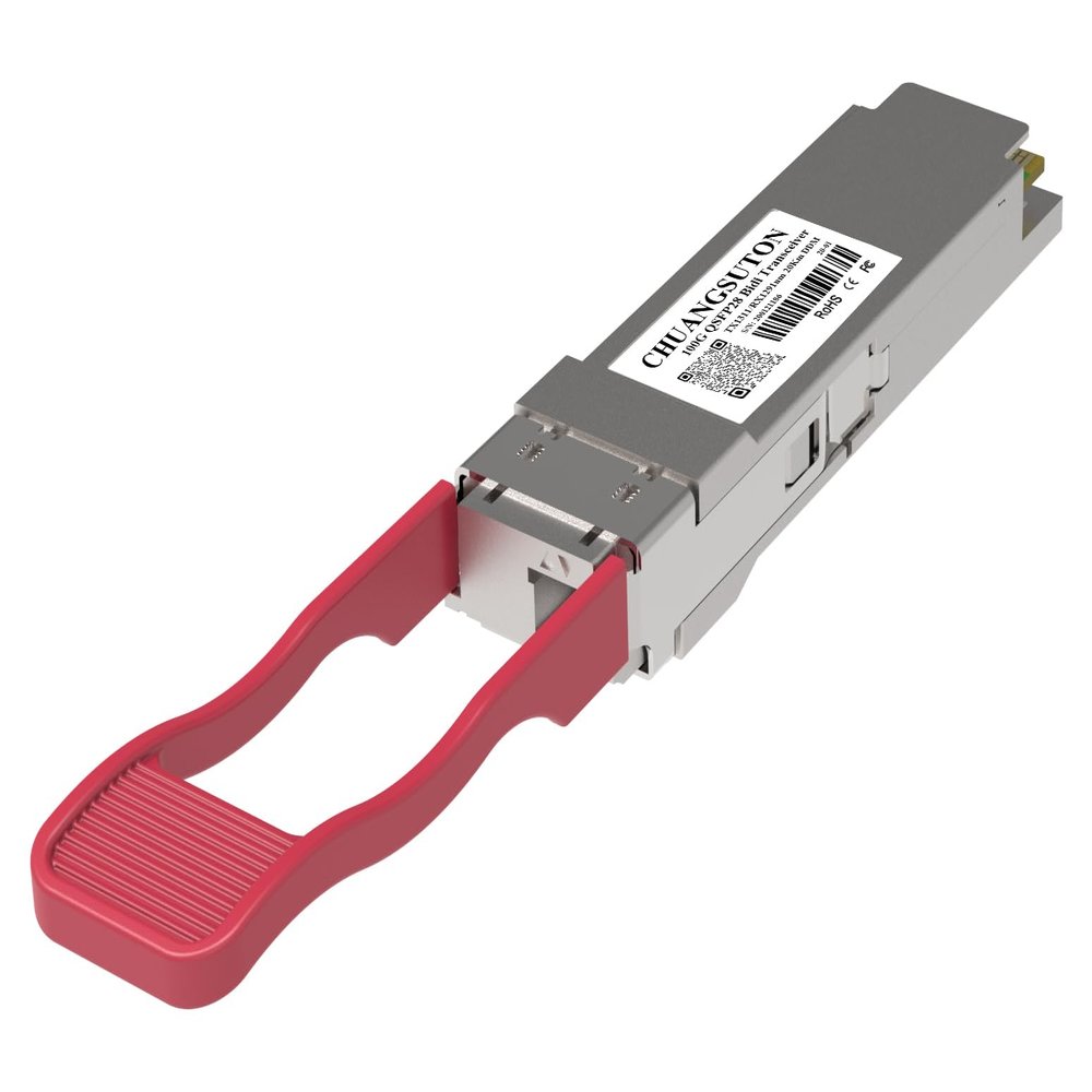 100G QSFP28 LR1 BiDi Transceiver 20km Fiber Optical Module Tx1311/Rx1291 Simplex LC SMF Compatible with Brocade Switches