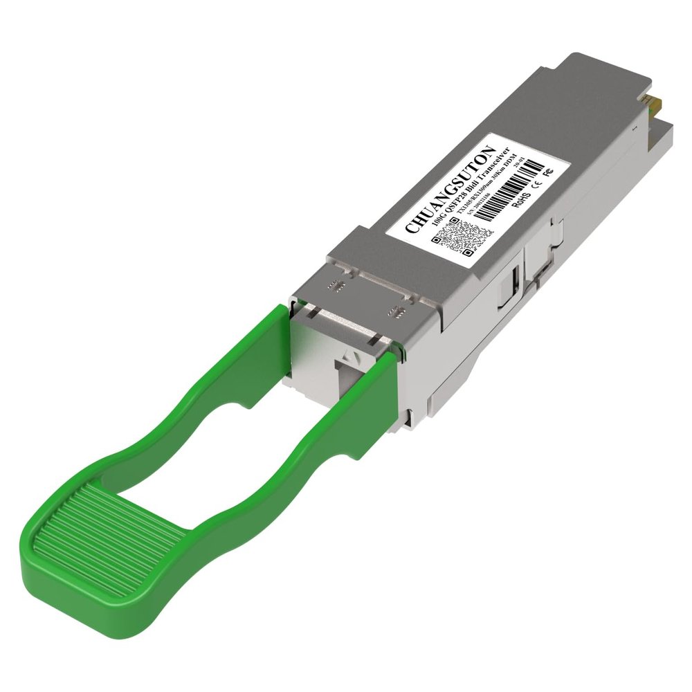 100G QSFP28 BIDI Optical Fiber Transceiver, 30KM Simplex LC Transceiver, TX1304/RX1309nm, EML+APD, DDM,Compatible with Arista