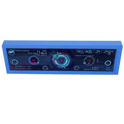 SUNGOOYUE High Resolution 8.8 Inch Computer CPU Temperature Display, Professional HD IPS Screen, PC Data Secondary Display for, ABS Size: 24X7.3X1.9Cm (Blue)
