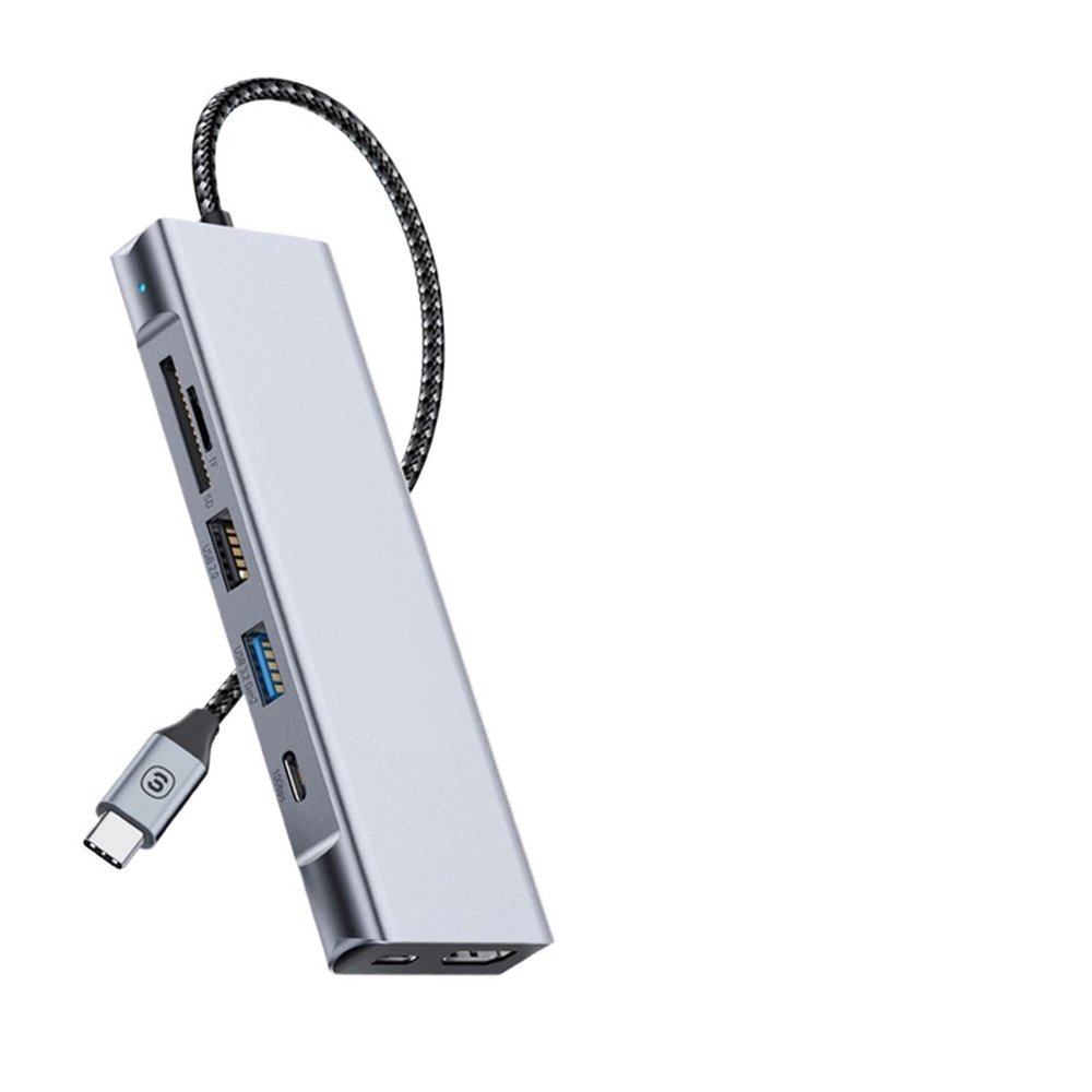8 in 1 USB Hub with Disk Storage Function TY>pe C to HDMI-Compatible Dock Station for Pro Air M1 M2