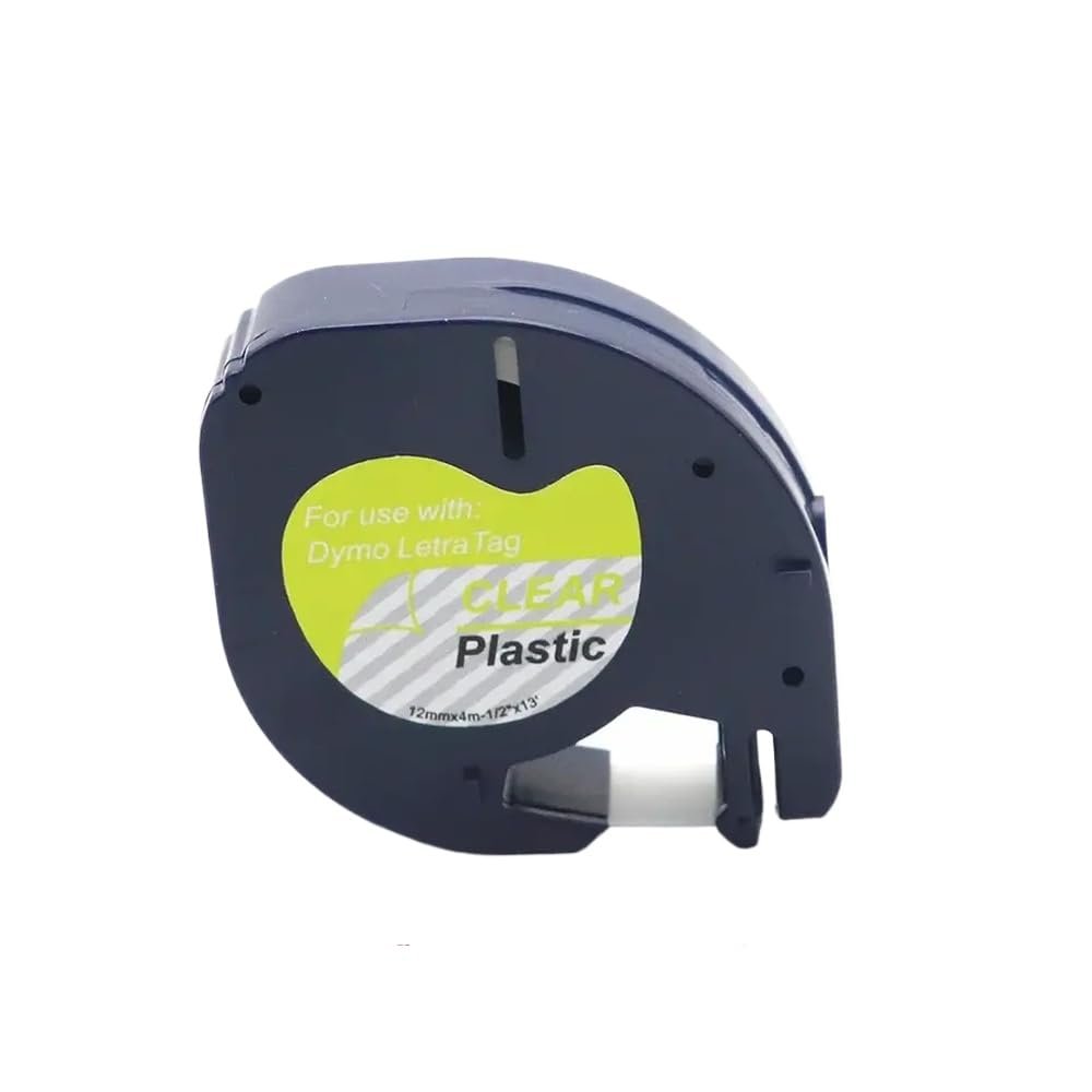 10pcs S0721660 Label Tape Black On White Plastic Works with Compatible with 91201 LT-100H LT-100T LT-LM920 for Part Number S0721660 Printer Supplies(10p Black on Clear)
