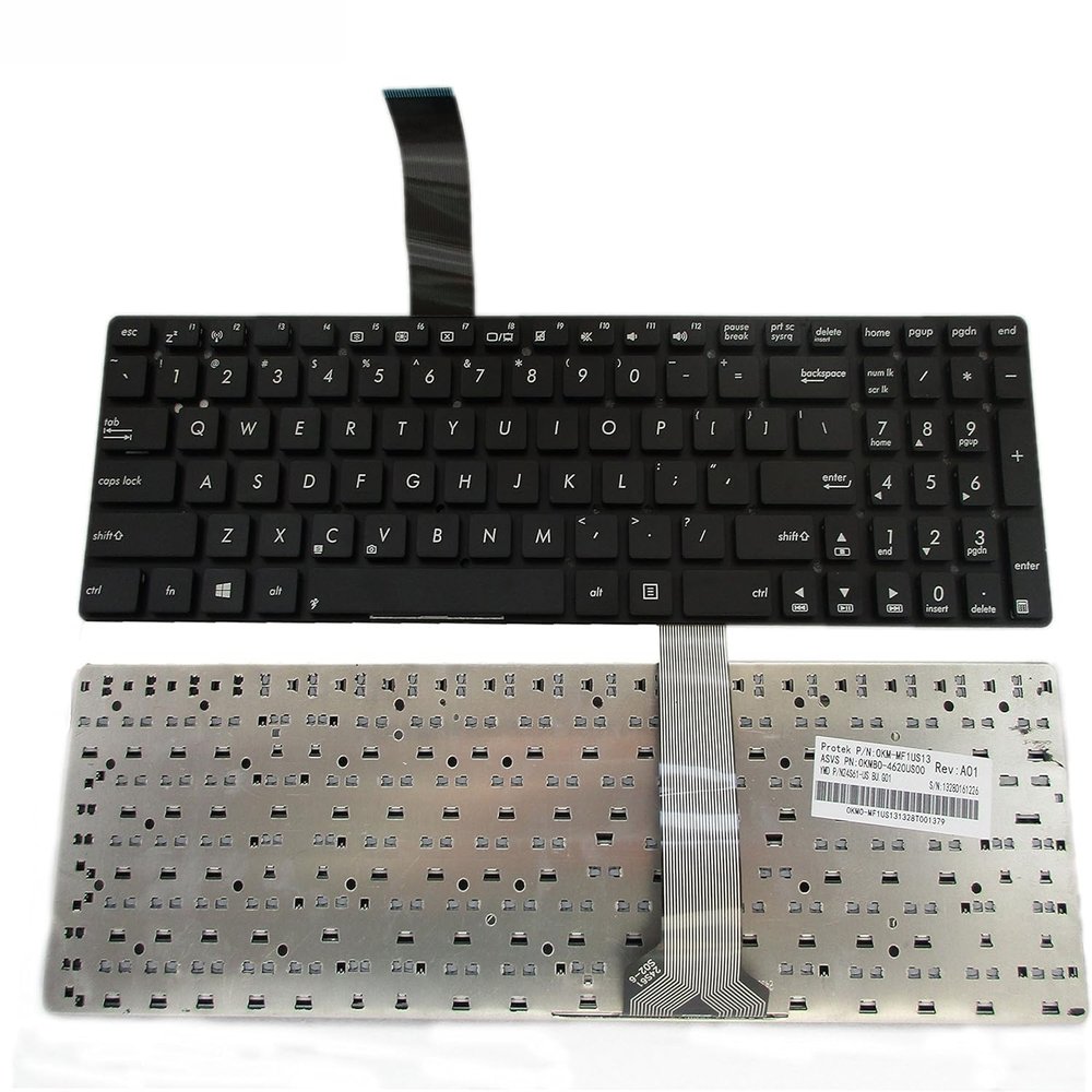 100% New Keyboard 100% New Compatible with Asus K55 K55A K55V K55DE K55VD K55VJ K55VM K55XI K55VS R500V R500VD R500VS F751LK F751M K751L X751L X751LD Series Black US Layout