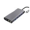 11 Ports USB C HUB Docking Station RJ45 Adapter to HDMI-Compatible 4K V/GA SD/TF Card 3.5MM AUX 11-in-1 for PC Splitter(5 in 1) view 2