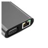 11 Ports USB C HUB Docking Station RJ45 Adapter to HDMI-Compatible 4K V/GA SD/TF Card 3.5MM AUX 11-in-1 for PC Splitter(5 in 1) view 3