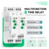 10A Multifunctional Delay Time Relay with 10 Function Choices 0.1s-10 Days Time Delay AC/DC24V-240V Control DIN Rail Relay(ACDC24V-240V) view 2