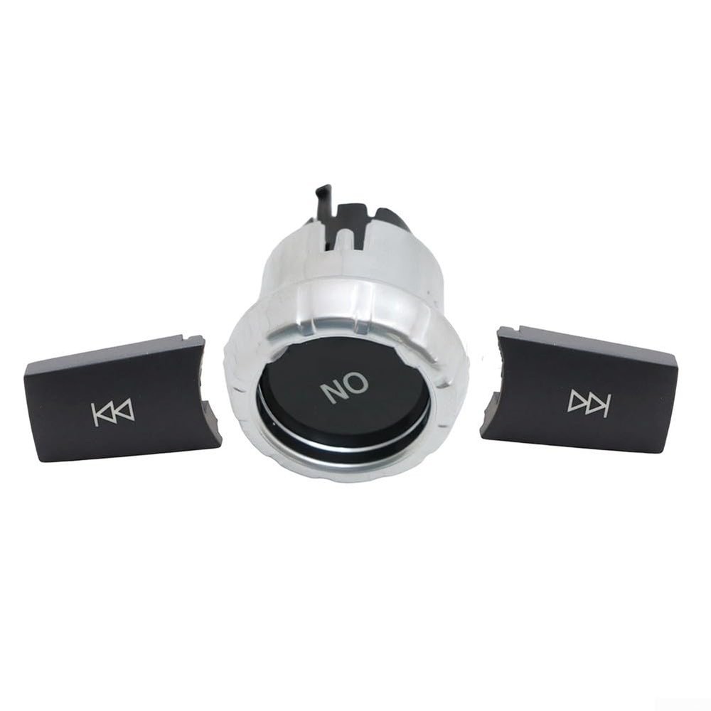 CD Audio Control Button Knob Cover Kit for Mercedes Models W176/W204/W212 2129006027, Black Chrome ABS Replacement