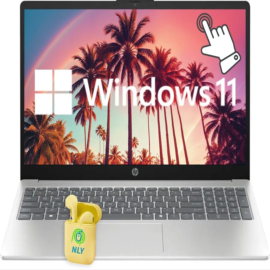 HP 15.6" FHD IPS LED Touchscreen Business Laptop Computer, 32GB RAM 1TB SSD, Intel Core i7-1355U 10-core Processor, Numeric Keypad, Intel Iris Xe Graphics, Windows 11, NLY Earphones, Natural Silver