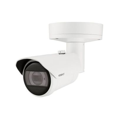 Hanwha Vision XNO-C8083R 6MP ICR extremeWDR Outdoor Network H.265 PoE Bullet Camera with 4.4~9.3mm (2.1x) Motorized Varifocal Lens, White/Aluminum + PC