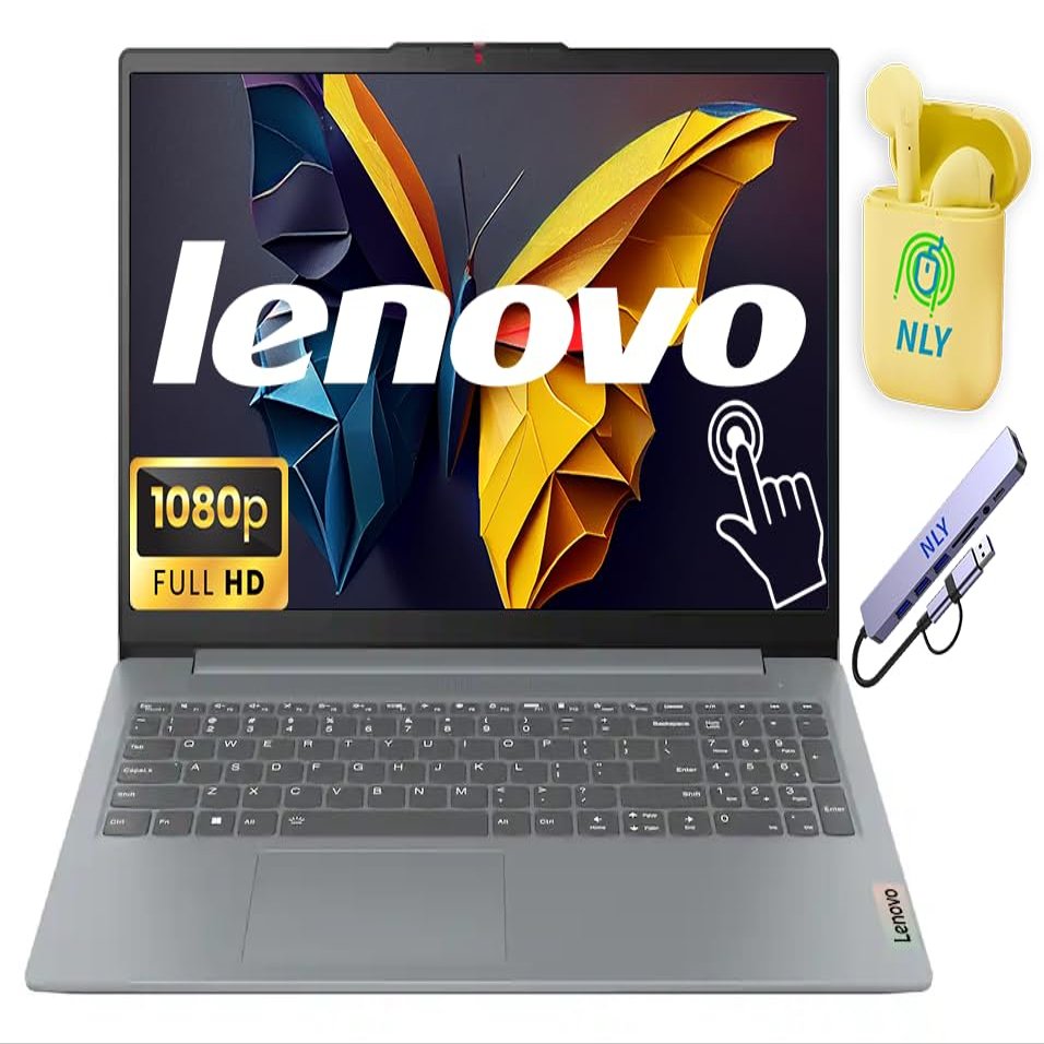 Lenovo IdeaPad Slim 3 Touchscreen Laptop, 15.6" FHD Laptop Computer, 8-Core AMD Ryzen 7 5825U, 16GB RAM 1.5TB Storage (1TB SSD+512GB Docking Station Set), Windows 11, NLY Earphones, Arctic Grey