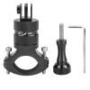 DouWen MO Universal Action Camera Bracket, Aluminum Alloy Bike Motorcycle Stand, 360 Degree Rotation Ballhead Mount with Non Slip Pad, Compatible with Most Sports Cameras for Insta (Black) view 1
