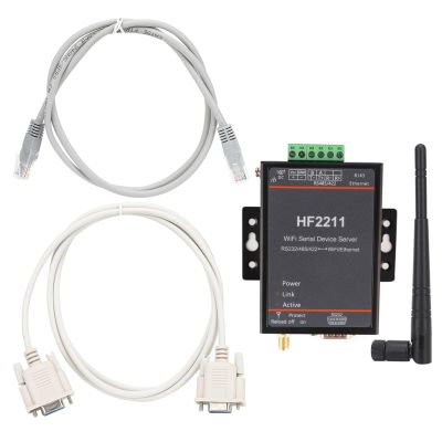 plplaaoo HF2211 Serial Server RS232 485 422 to WiFi Ethernet DTU Network Communication Device 5 36VDC for Industrial Automation IoT Solutions