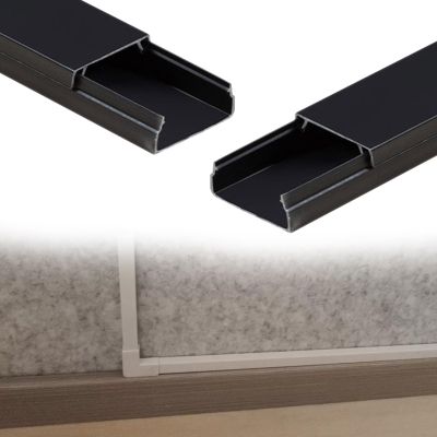 3/10 2/5 3/5 7/10 in Height Square Box Cable Trunking, Self-Adhesive Cables Hider, Cable Hider Cord Covers for Wires On Wall for Workshop/Factory(B- 2 PC,L W H 39.4in x 0.8in x 0.6in)