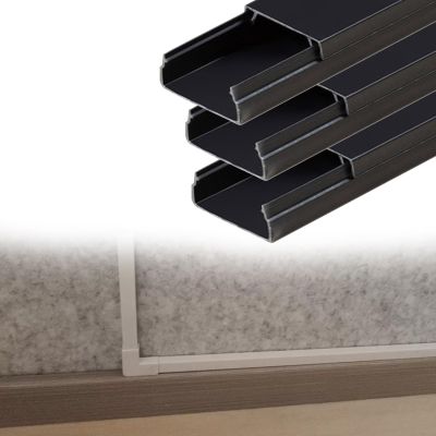 3/10 2/5 3/5 7/10 in Height Square Box Cable Trunking, Self-Adhesive Cables Hider, Cable Hider Cord Covers for Wires On Wall for Workshop/Factory(B- 3 PC,L W H 39.4in x 0.6in x 0.4in)